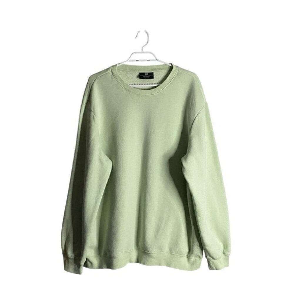 H&M Men’s Light Green Relaxed Fit Crewneck Casual Sweater